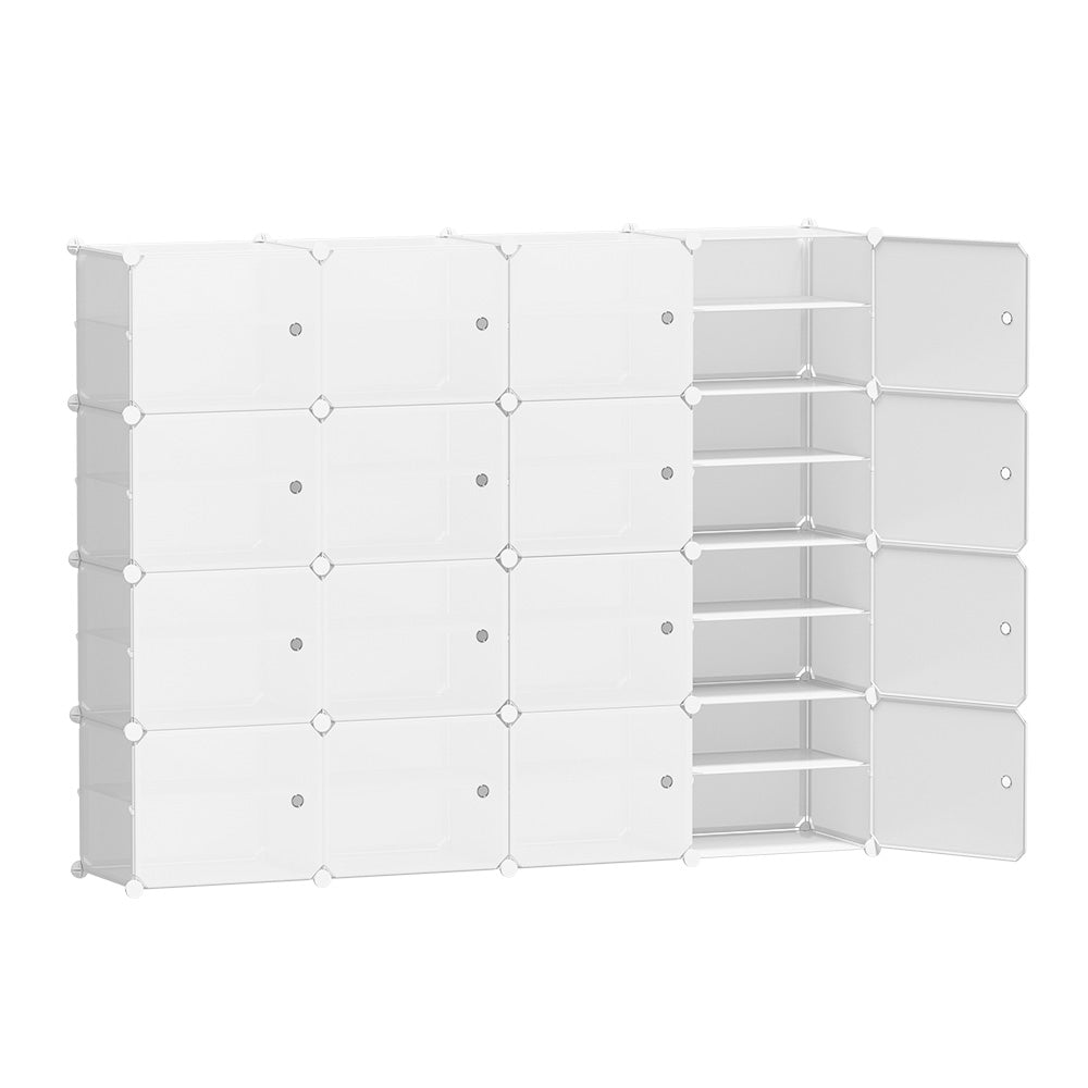 Shoe Storage: Artiss Shoe Rack DIY 16 Storage Cube Stackable White