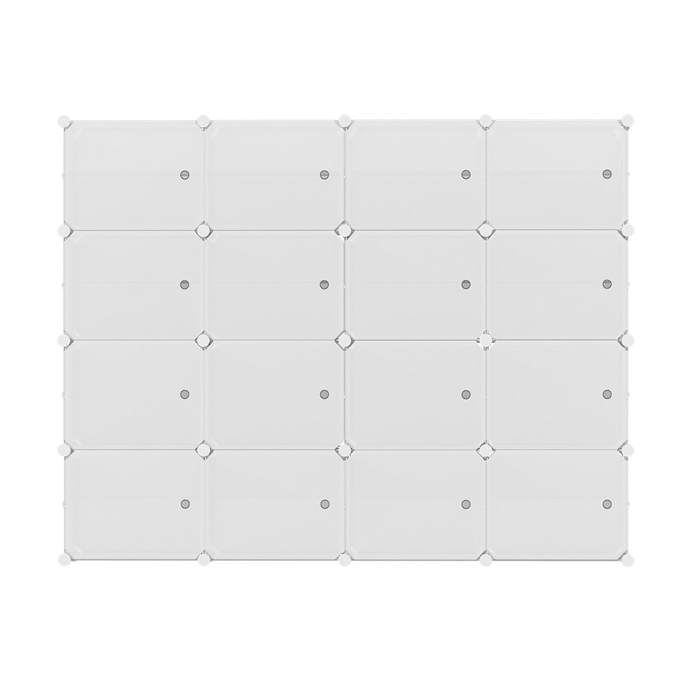 Shoe Storage: Artiss Shoe Rack DIY 16 Storage Cube Stackable White