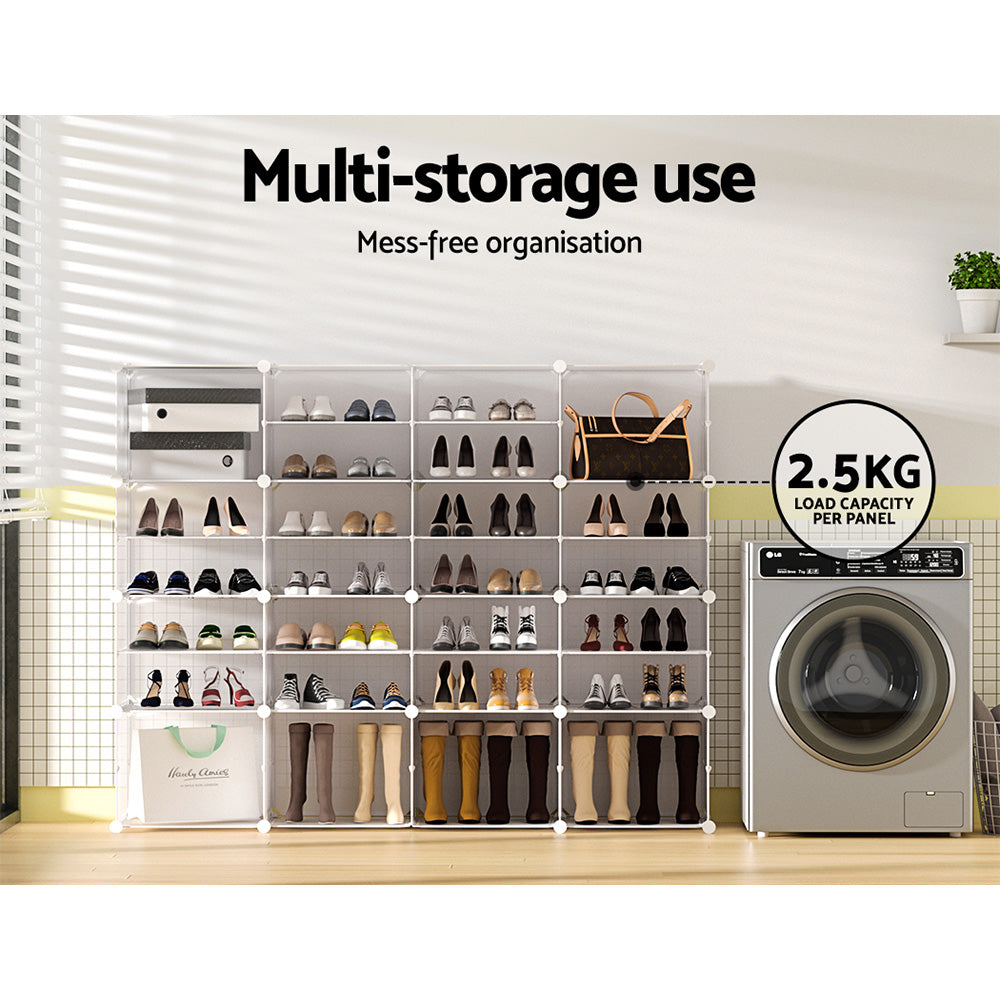 Shoe Storage: Artiss Shoe Rack DIY 16 Storage Cube Stackable White