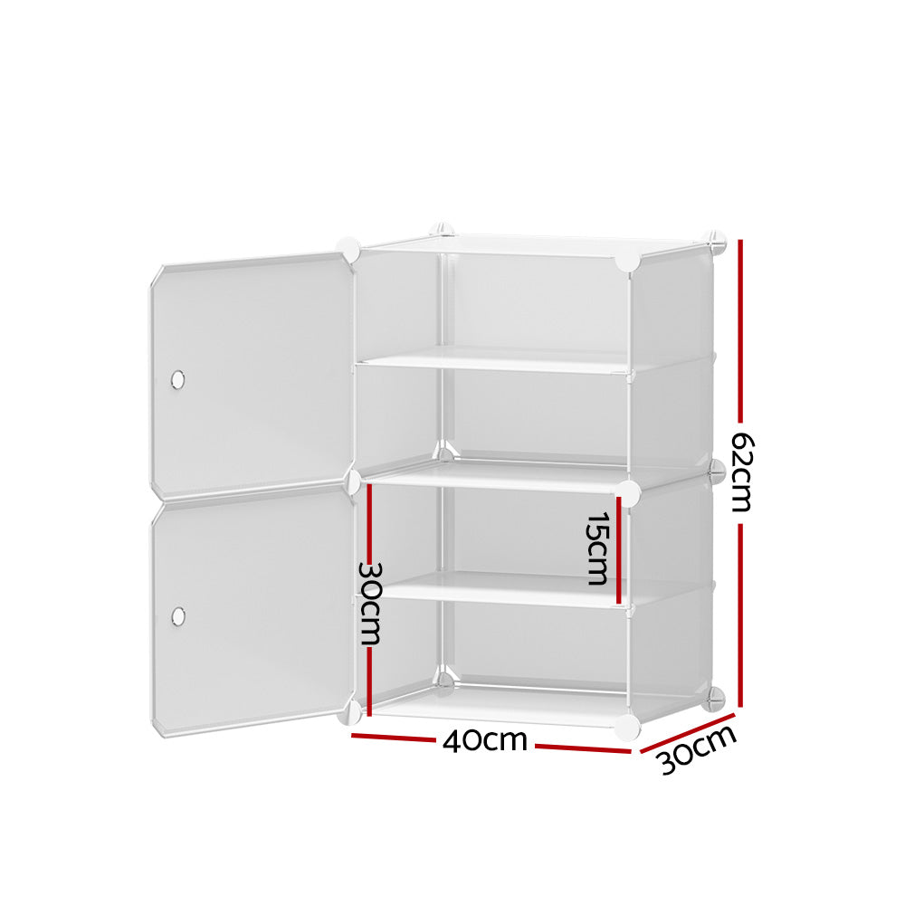 Shoe Storage: Artiss Shoe Rack DIY Set of 2 Storage Cube Stackable White