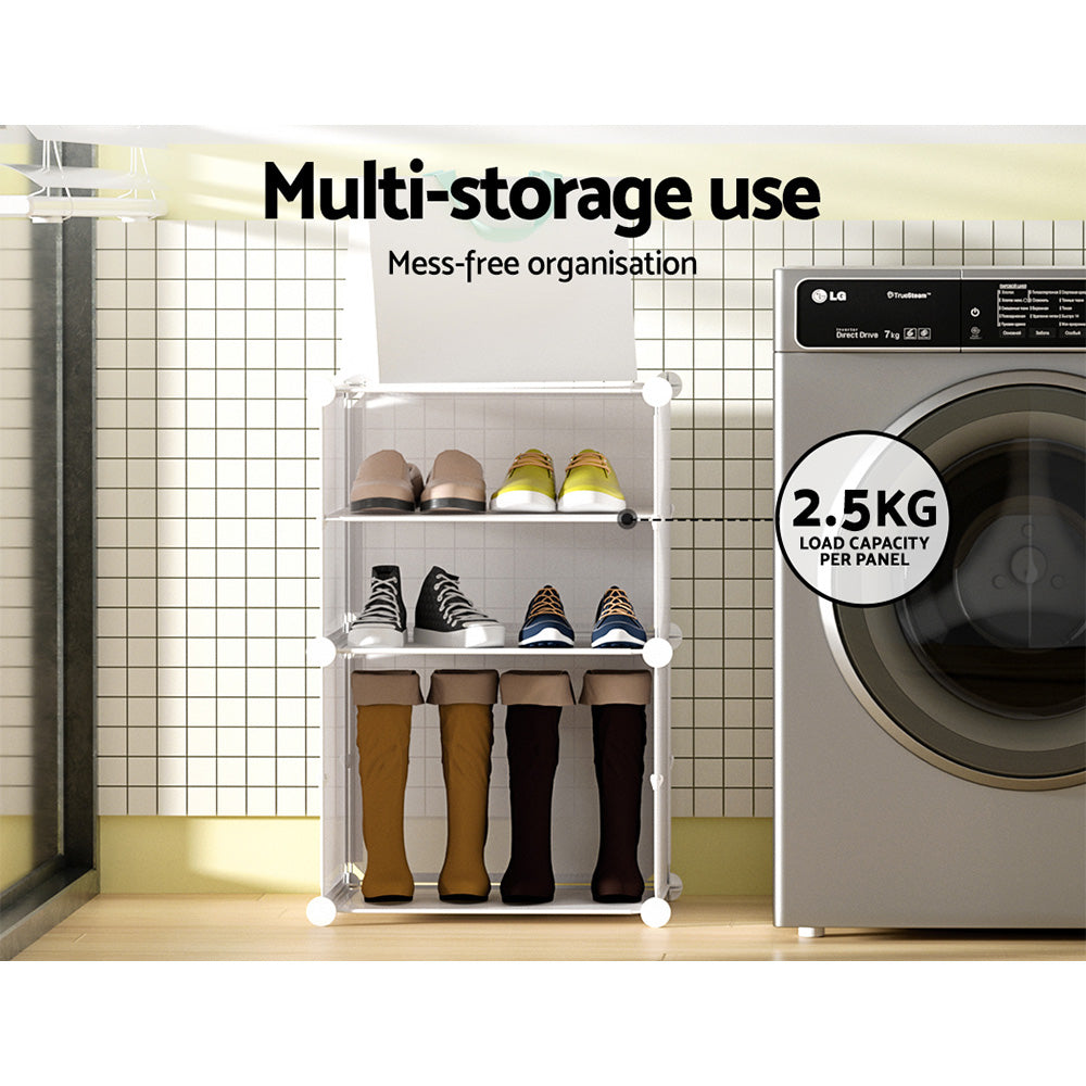 Shoe Storage: Artiss Shoe Rack DIY Set of 2 Storage Cube Stackable White