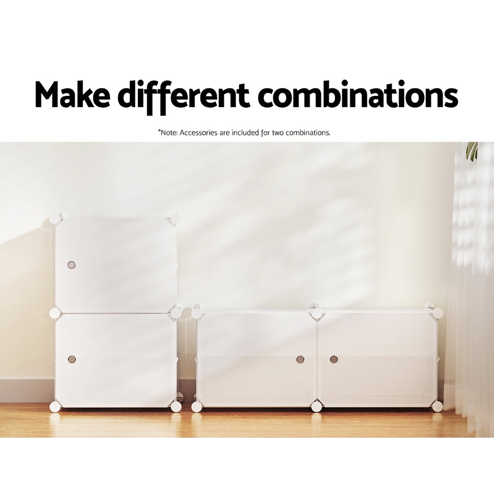 Shoe Storage: Artiss Shoe Rack DIY Set of 2 Storage Cube Stackable White