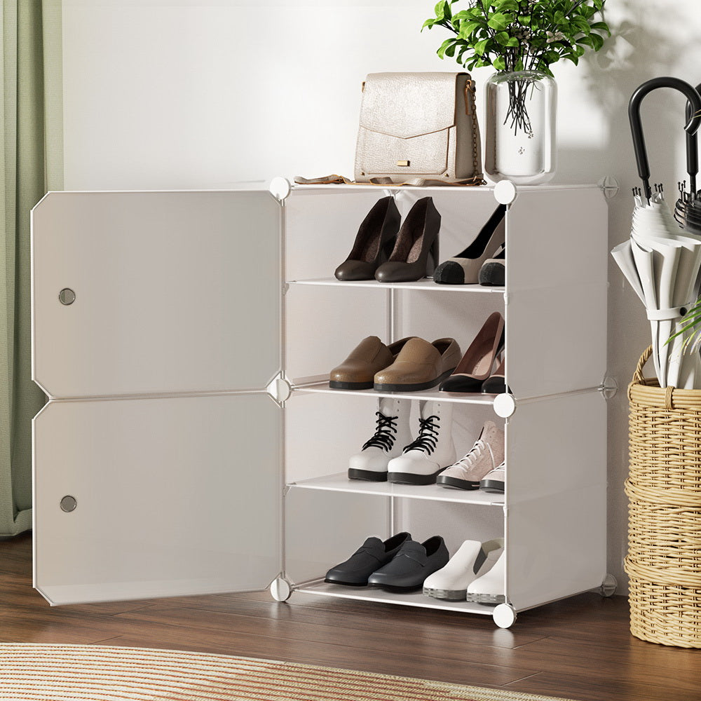 Shoe Storage: Artiss Shoe Rack DIY Set of 2 Storage Cube Stackable White