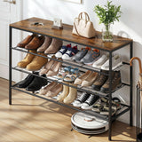 Shoe Storage: Artiss Shoe Rack 4 tier Storage Organiser Walnut