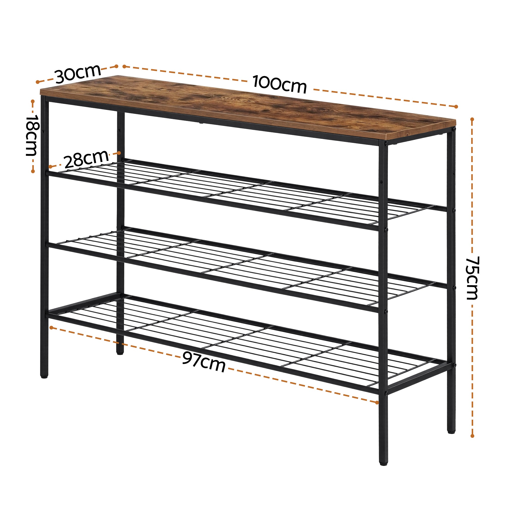 Shoe Storage: Artiss Shoe Rack 4 tier Storage Organiser Walnut