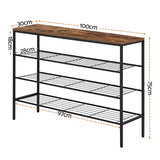 Shoe Storage: Artiss Shoe Rack 4 tier Storage Organiser Walnut