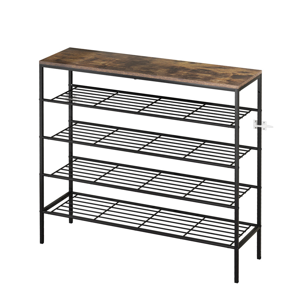 Shoe Storage: Artiss Shoe Rack 5-tier 25 Pairs Walnut Bob