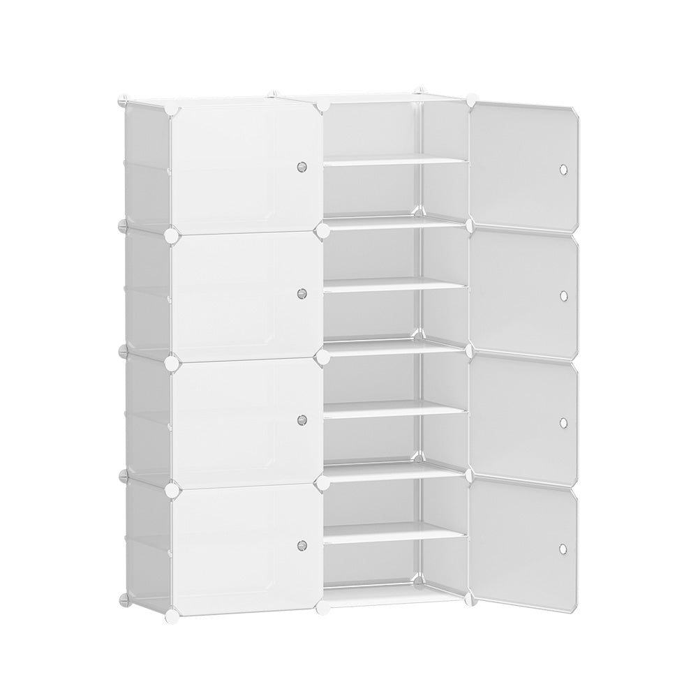 Shoe Storage: Artiss Shoe Box DIY Set of 8 Storage Cube Stackable White