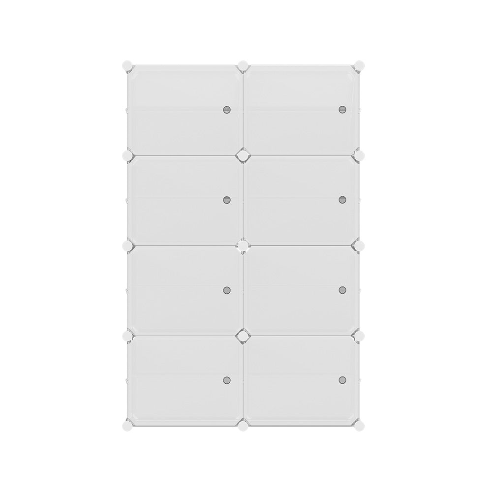 Shoe Storage: Artiss Shoe Box DIY Set of 8 Storage Cube Stackable White