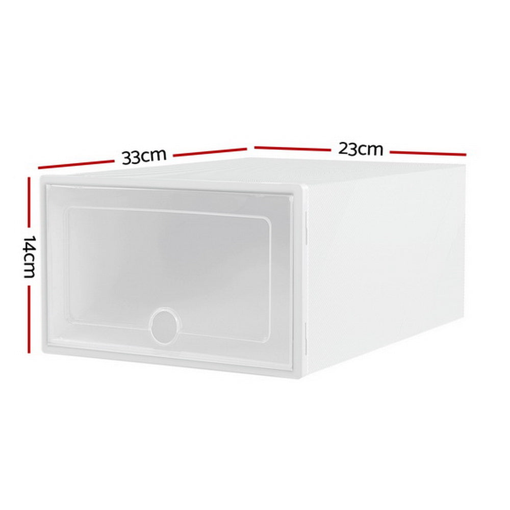 Storage Boxes: Artiss Shoe Box Rack DIY Set of 12 Stackable White Abel