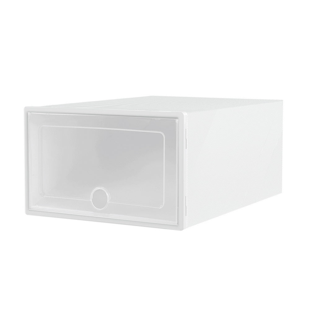 Storage Boxes: Artiss Shoe Box Rack DIY Set of 24 Stackable White Abel