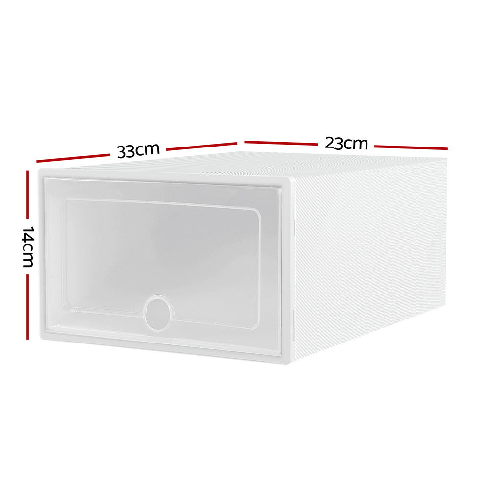 Storage Boxes: Artiss Shoe Box Rack DIY Set of 24 Stackable White Abel