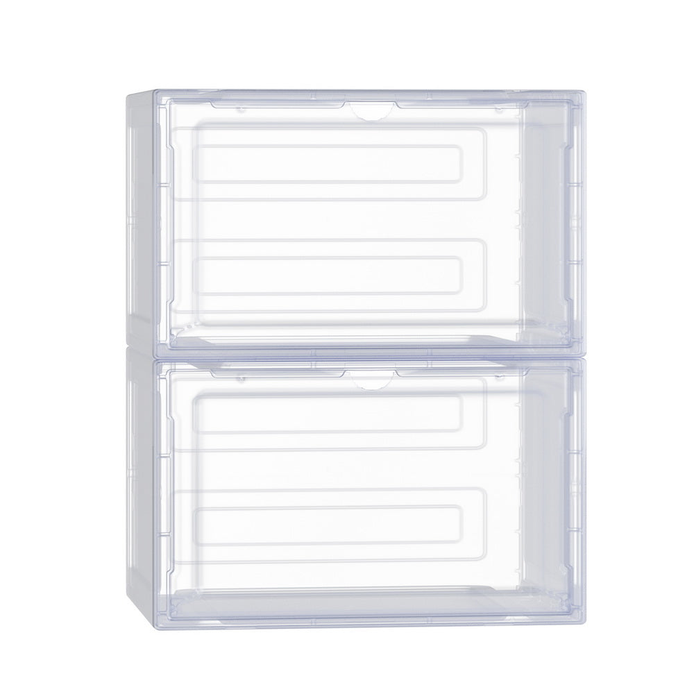 Storage Boxes: Artiss Shoe Box Rack DIY Set of 2 Stackable Magnetic Door