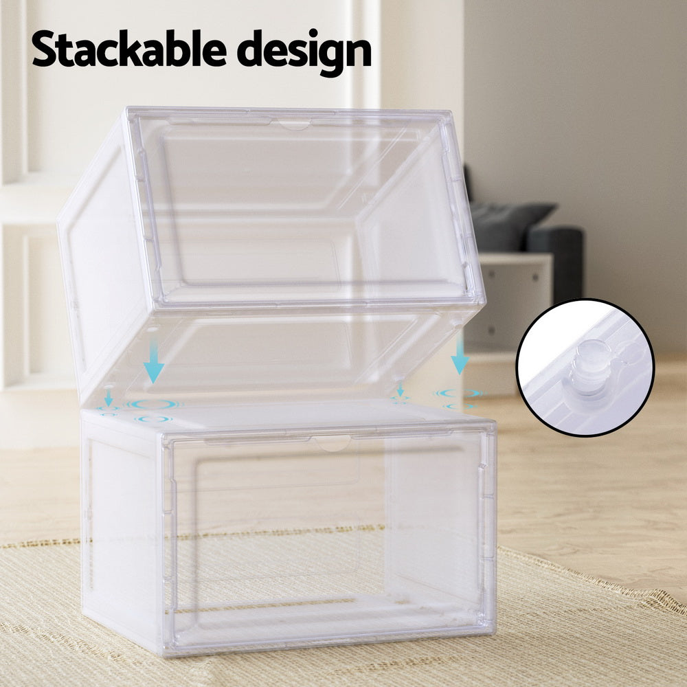 Storage Boxes: Artiss Shoe Box Rack DIY Set of 2 Stackable Magnetic Door
