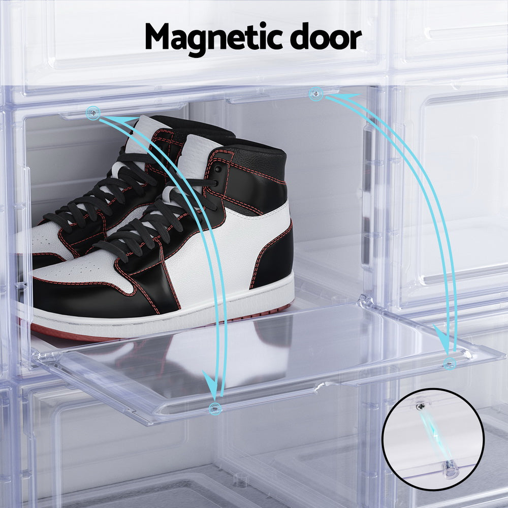 Storage Boxes: Artiss Shoe Box Rack DIY Set of 2 Stackable Magnetic Door