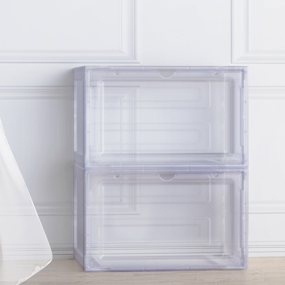 Storage Boxes: Artiss Shoe Box Rack DIY Set of 2 Stackable Magnetic Door