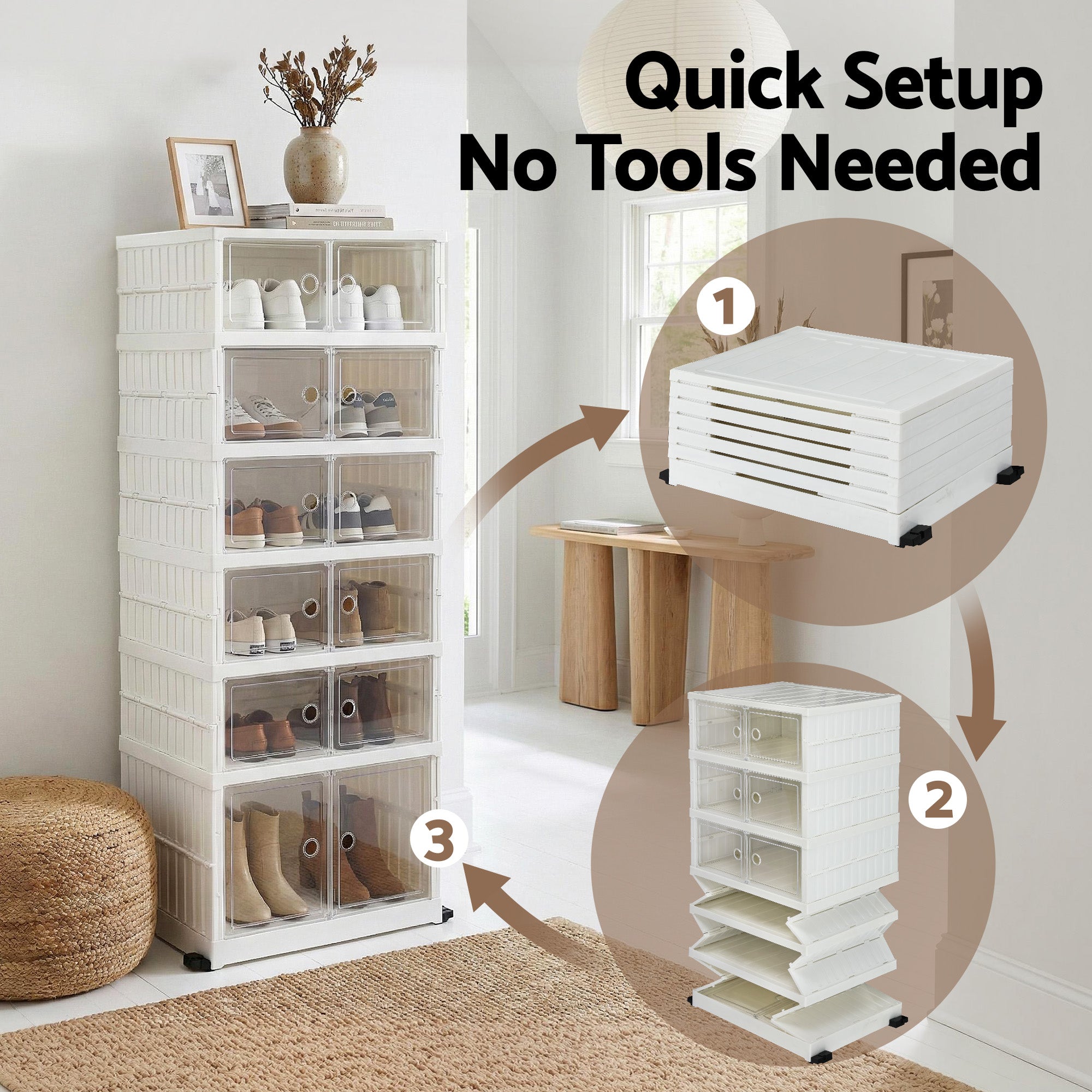 Shoe Storage: Artiss Foldable Shoe Storage Box 6 Tier 12 Pairs Entryway