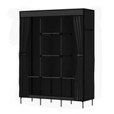 Clothing & Wardrobe Storage: Artiss Large Portable Clothes Closet Wardrobe with Shelf Black