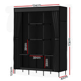 Clothing & Wardrobe Storage: Artiss Large Portable Clothes Closet Wardrobe with Shelf Black