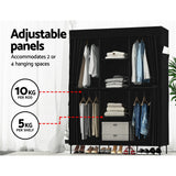 Clothing & Wardrobe Storage: Artiss Large Portable Clothes Closet Wardrobe with Shelf Black