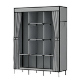 Clothing & Wardrobe Storage: Artiss Large Portable Clothes Closet Wardrobe with Shelf Grey