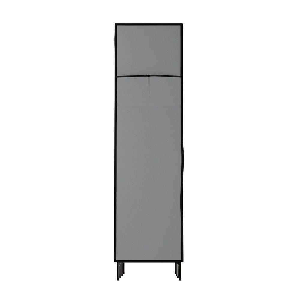 Clothing & Wardrobe Storage: Artiss Large Portable Clothes Closet Wardrobe with Shelf Grey