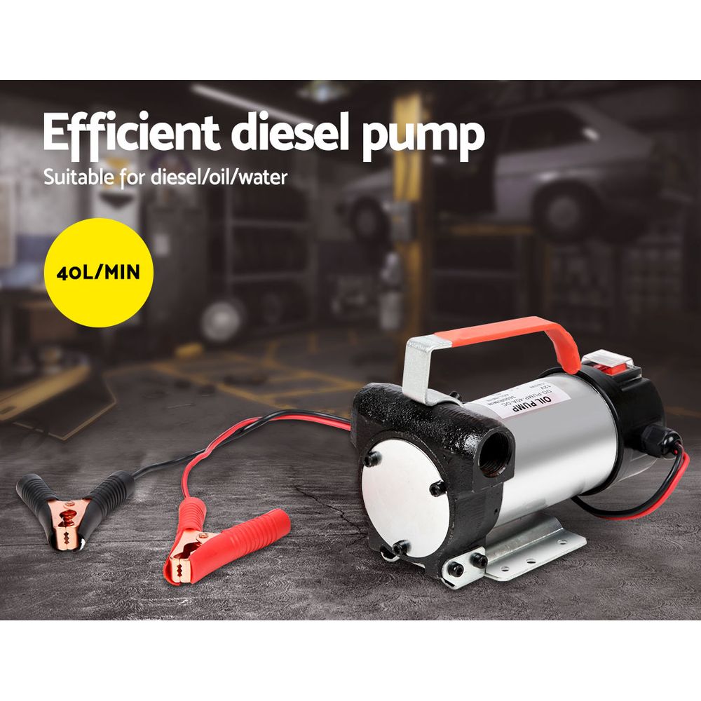 Fuel & Exhaust: Giantz 12V Diesel Transfer Pump Extractor Oil Fuel Electric Bowser Auto Display