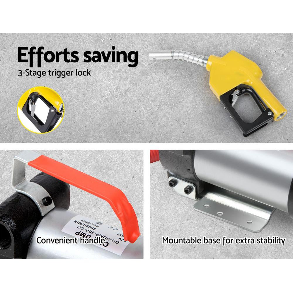 Fuel & Exhaust: Giantz 12V Diesel Transfer Pump Extractor Oil Fuel Electric Bowser Auto Display