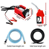 Fuel & Exhaust: Giantz Fuel Transfer Pump Electric Diesel Kerosene Pump 12V DC 10GPM Nozzle Hose