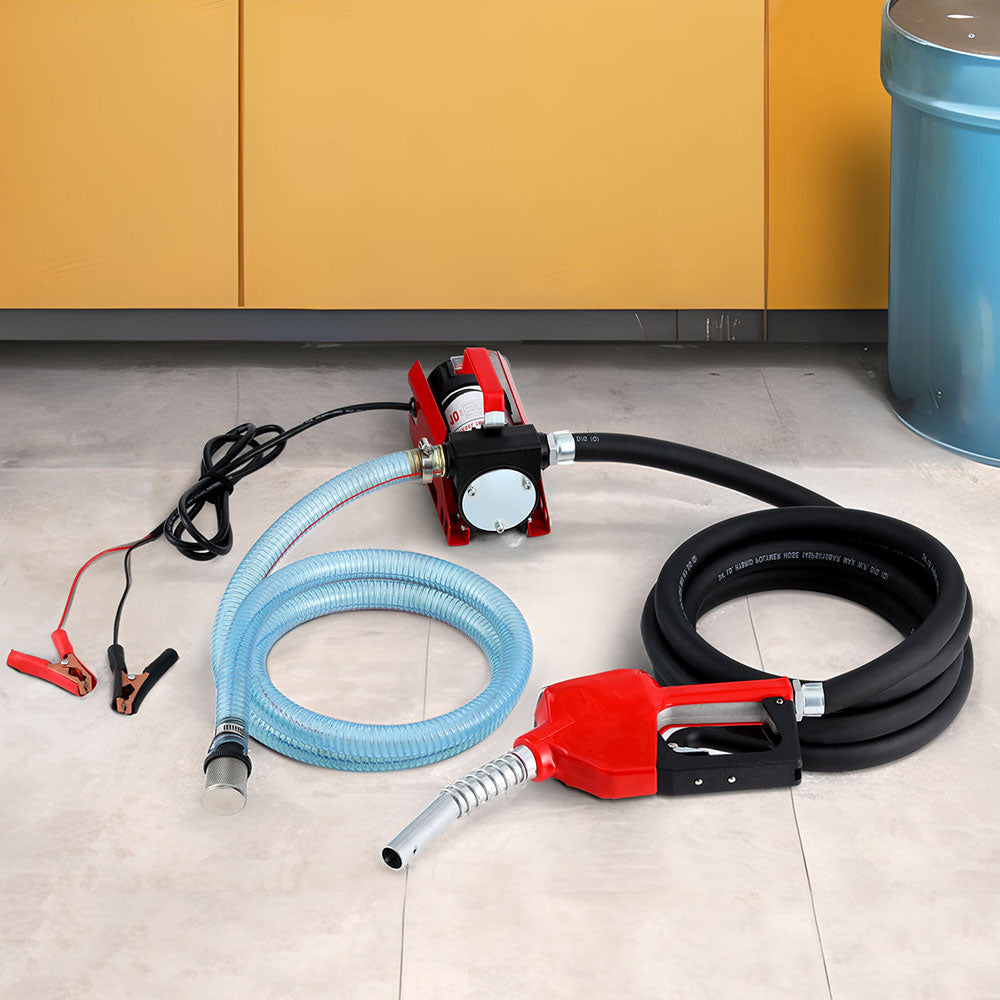 Fuel & Exhaust: Giantz Fuel Transfer Pump Electric Diesel Kerosene Pump 12V DC 10GPM Nozzle Hose
