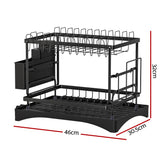 Dish Racks: Cefito Dish Rack Expandable Drying Drainer Cutlery Holder Tray Kitchen 2 Tiers