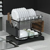 Dish Racks: Cefito Dish Rack Expandable Drying Drainer Cutlery Holder Tray Kitchen 2 Tiers