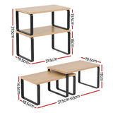 Dish Racks: Cefito Kitchen Storage Shelves Rack Cupboard Cabinet Organiser Set of 2