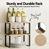 Dish Racks: Cefito Kitchen Storage Shelves Rack Cupboard Cabinet Organiser Set of 2