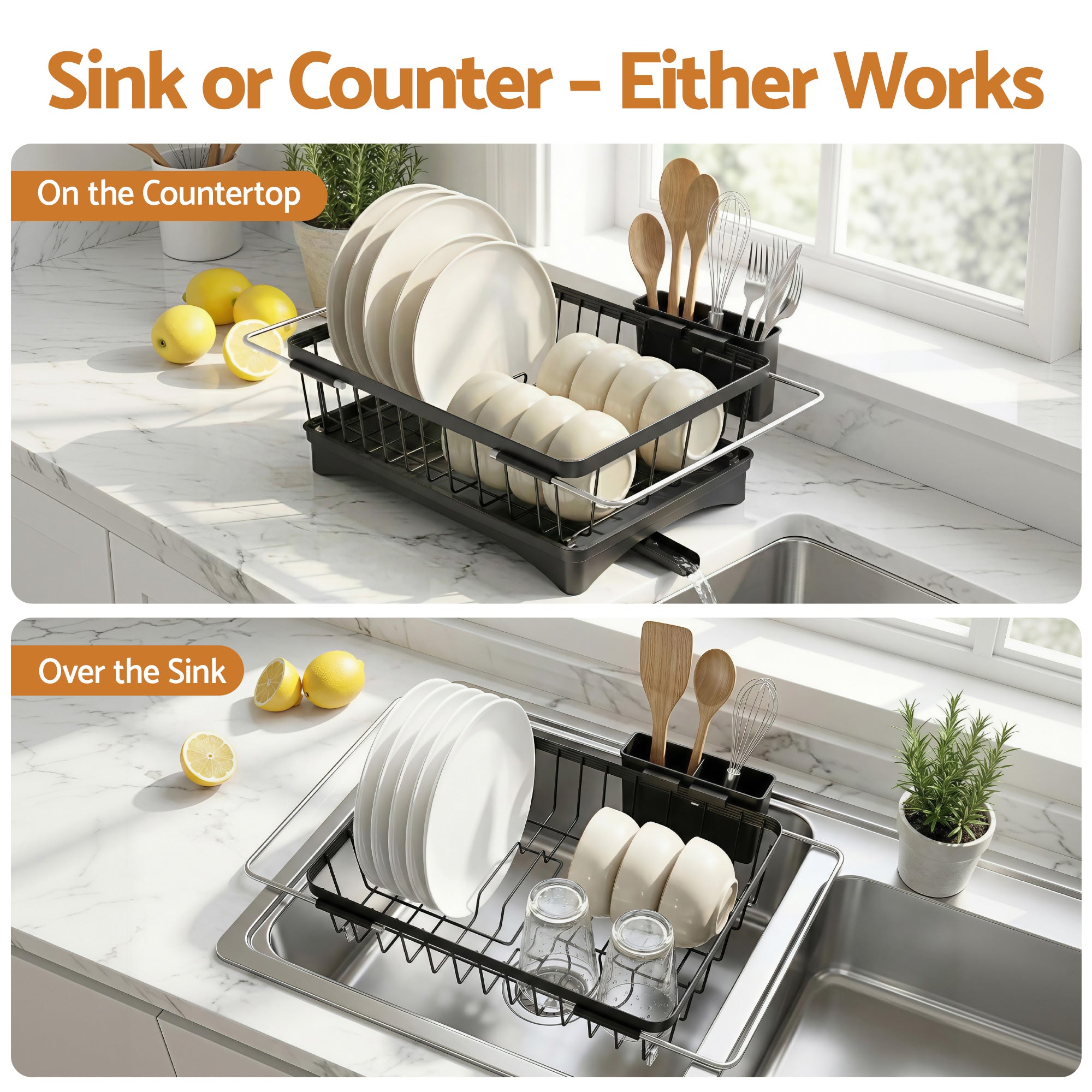 Dish Racks: Cefito Dish Drying Rack for Kitchen Storage Organisation Kitchen Sink Organiser Dish Drainer