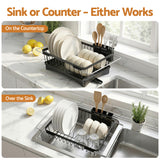 Dish Racks: Cefito Dish Drying Rack for Kitchen Storage Organisation Kitchen Sink Organiser Dish Drainer