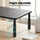 Desktops & Accessories: Artiss Monitor Stand Adjustable Riser For Computer Monitor And Laptop 3 Height Desk Organizer Black