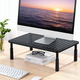 Desktops & Accessories: Artiss Monitor Stand Adjustable Riser For Computer Monitor And Laptop 3 Height Desk Organizer Black