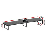 Desktops & Accessories: Artiss Dual Monitor Stand 100cm Riser Large Laptop Stand Desk Organiser Black