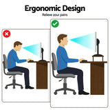 Desktops & Accessories: Artiss Dual Monitor Stand 100cm Riser Large Laptop Stand Desk Organiser Black