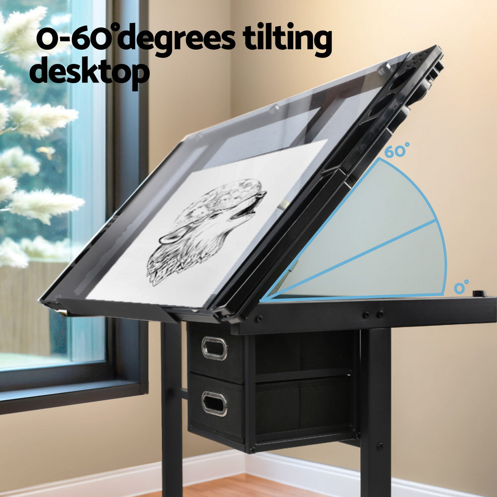Desks: Artiss Drawing Desk Drafting Table Black
