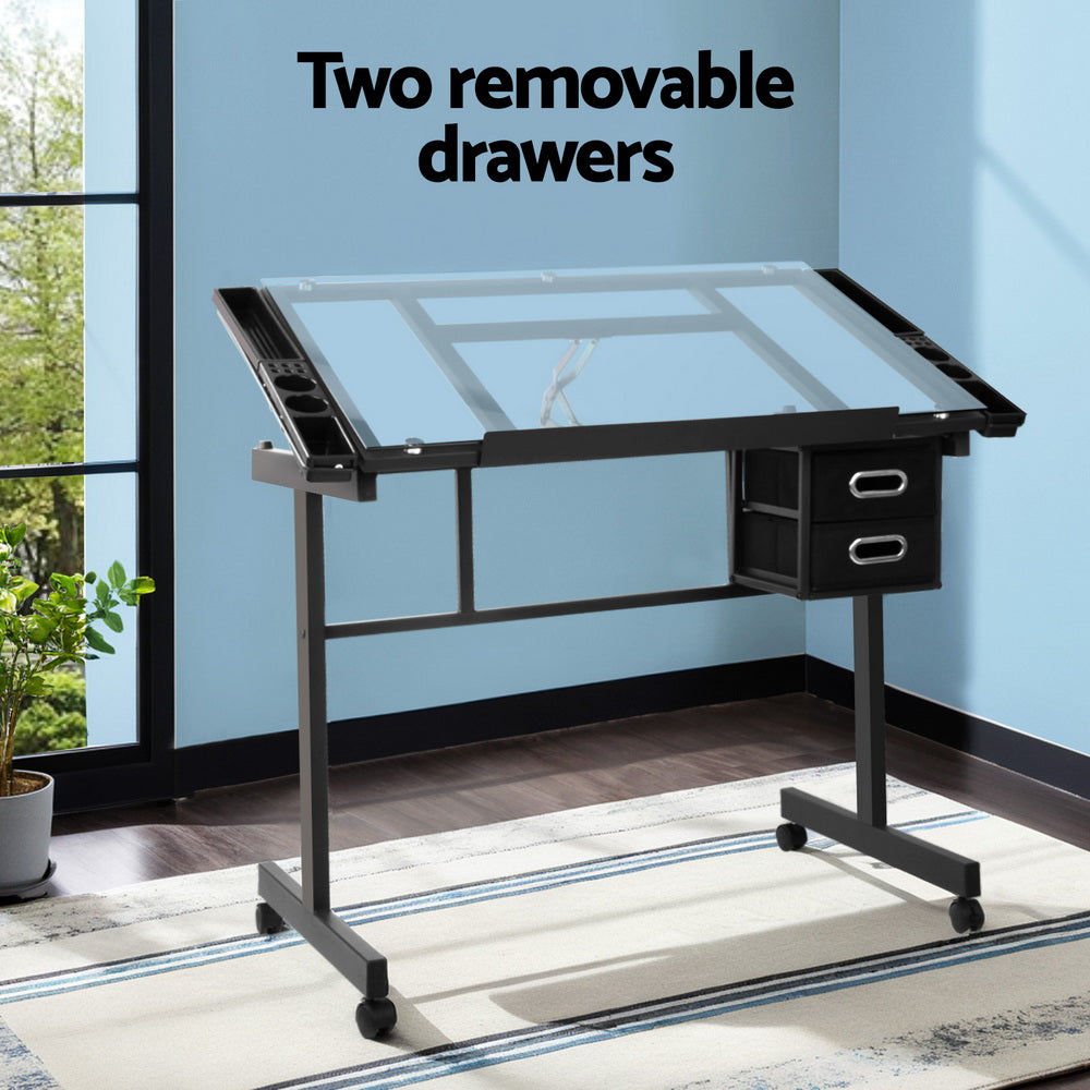 Desks: Artiss Drawing Desk Drafting Table Black