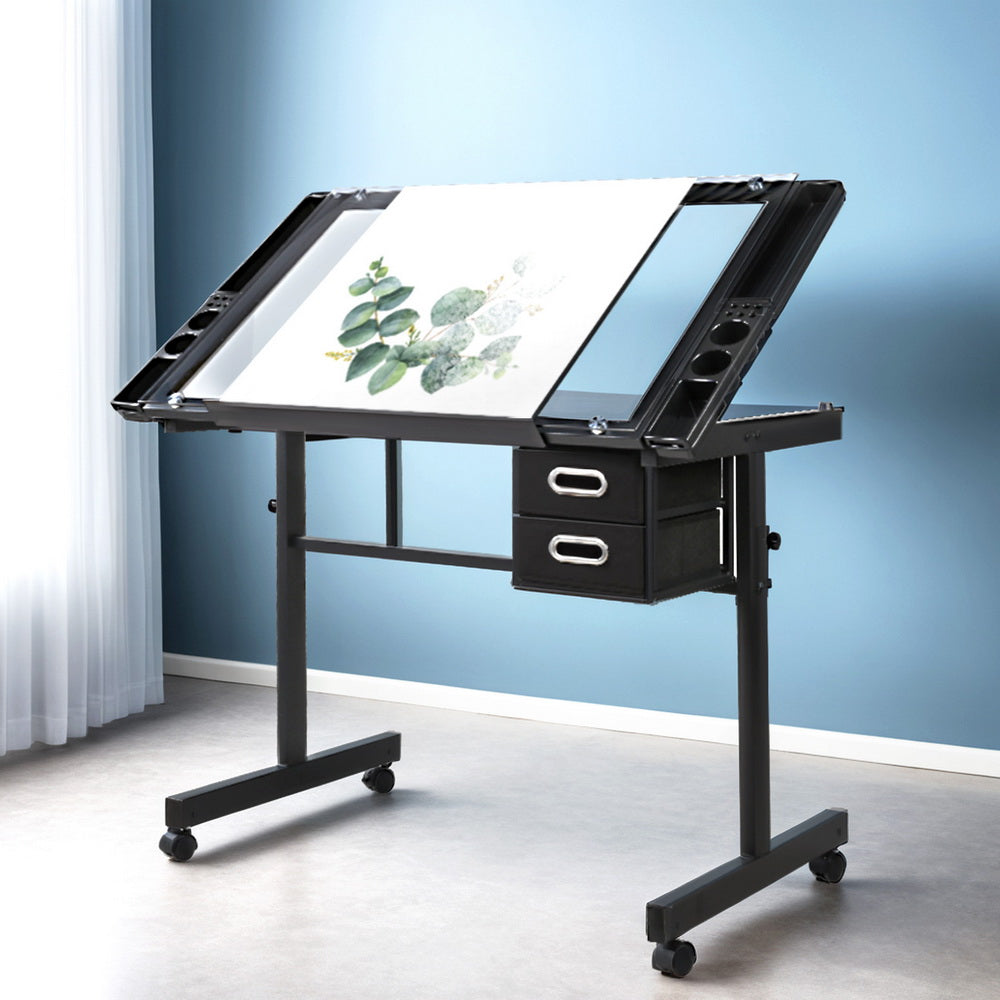 Desks: Artiss Drawing Desk Drafting Table Black
