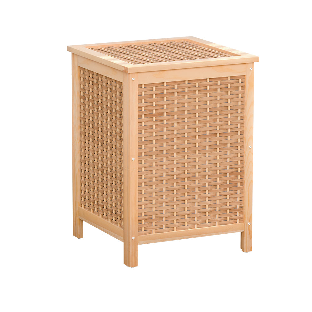 Clothing & Wardrobe Storage: Artiss Laundry Hamper Bathroom Storage Cabinet Wooden Organiser Bag Clothes