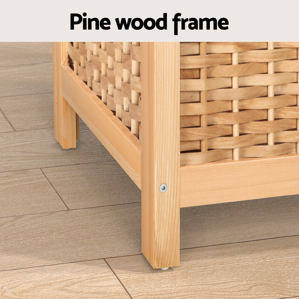 Clothing & Wardrobe Storage: Artiss Laundry Hamper Bathroom Storage Cabinet Wooden Organiser Bag Clothes