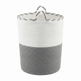 Artiss Woven Laundry Basket with handles Foldable White & Grey