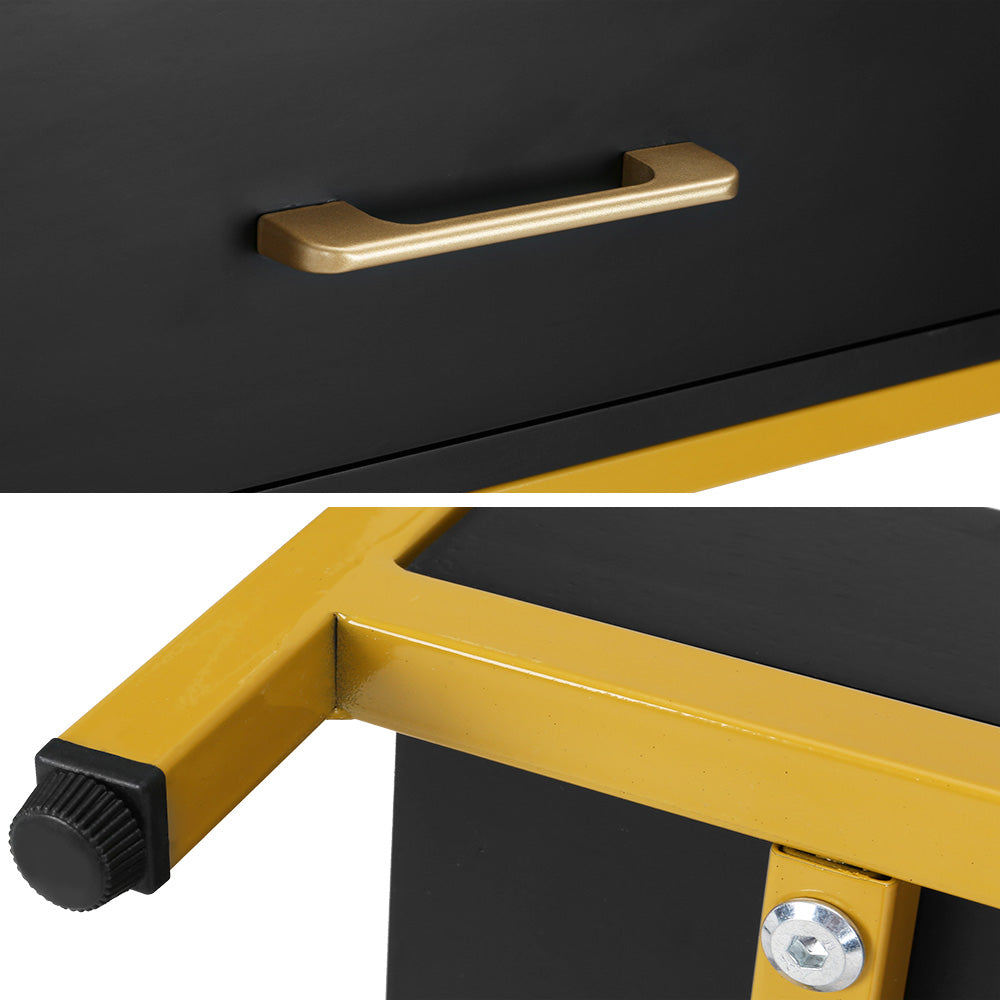 Bedside Tables: Artiss Bedside Table Drawers Side Table Shelf Storage Nightstand Black MASON