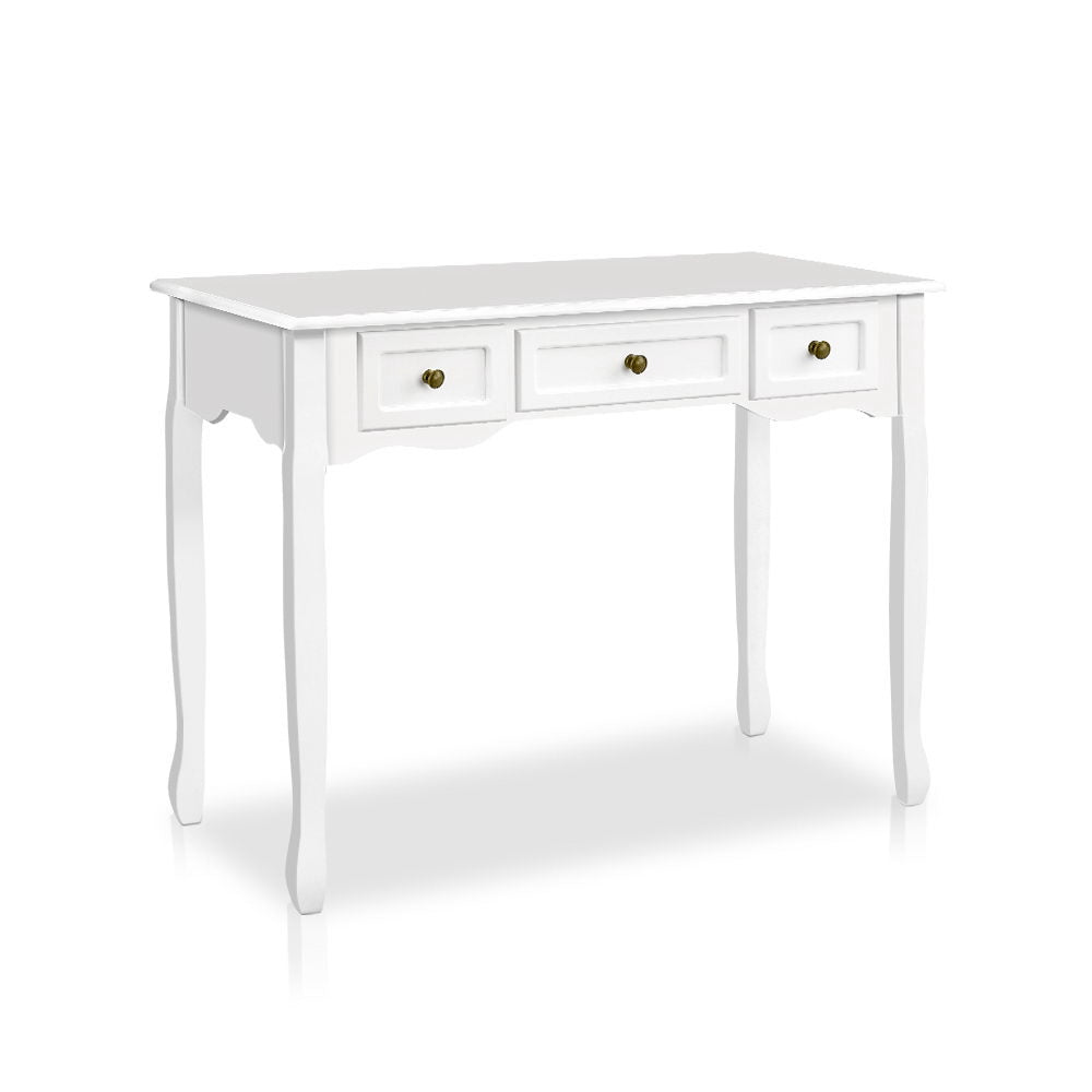 Dressers: Artiss Console Table 3 Drawers White Hamptons