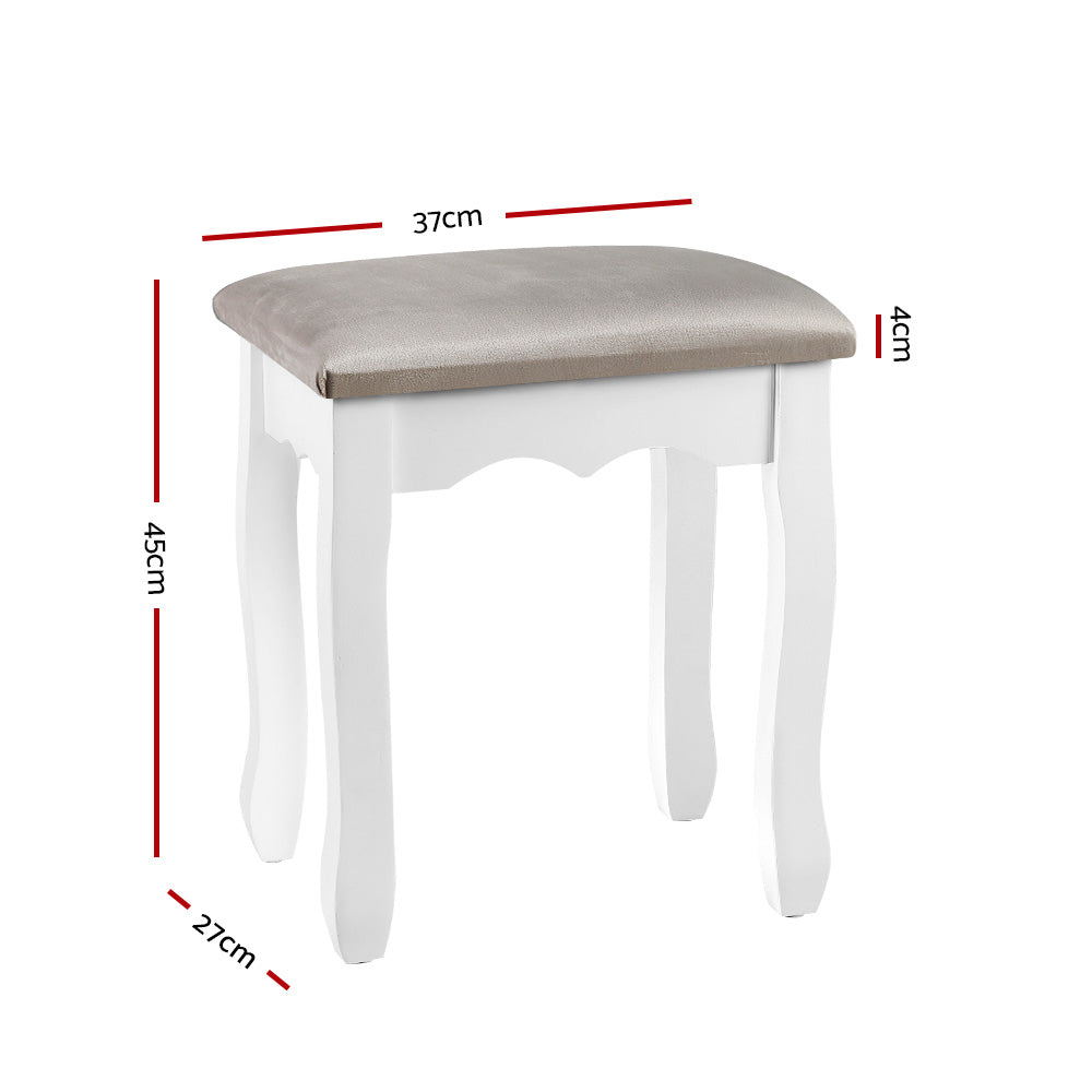 Ottomans & Footstools: Artiss Dressing Table Stool Velvet Grey