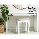 Ottomans & Footstools: Artiss Dressing Table Stool Velvet Grey